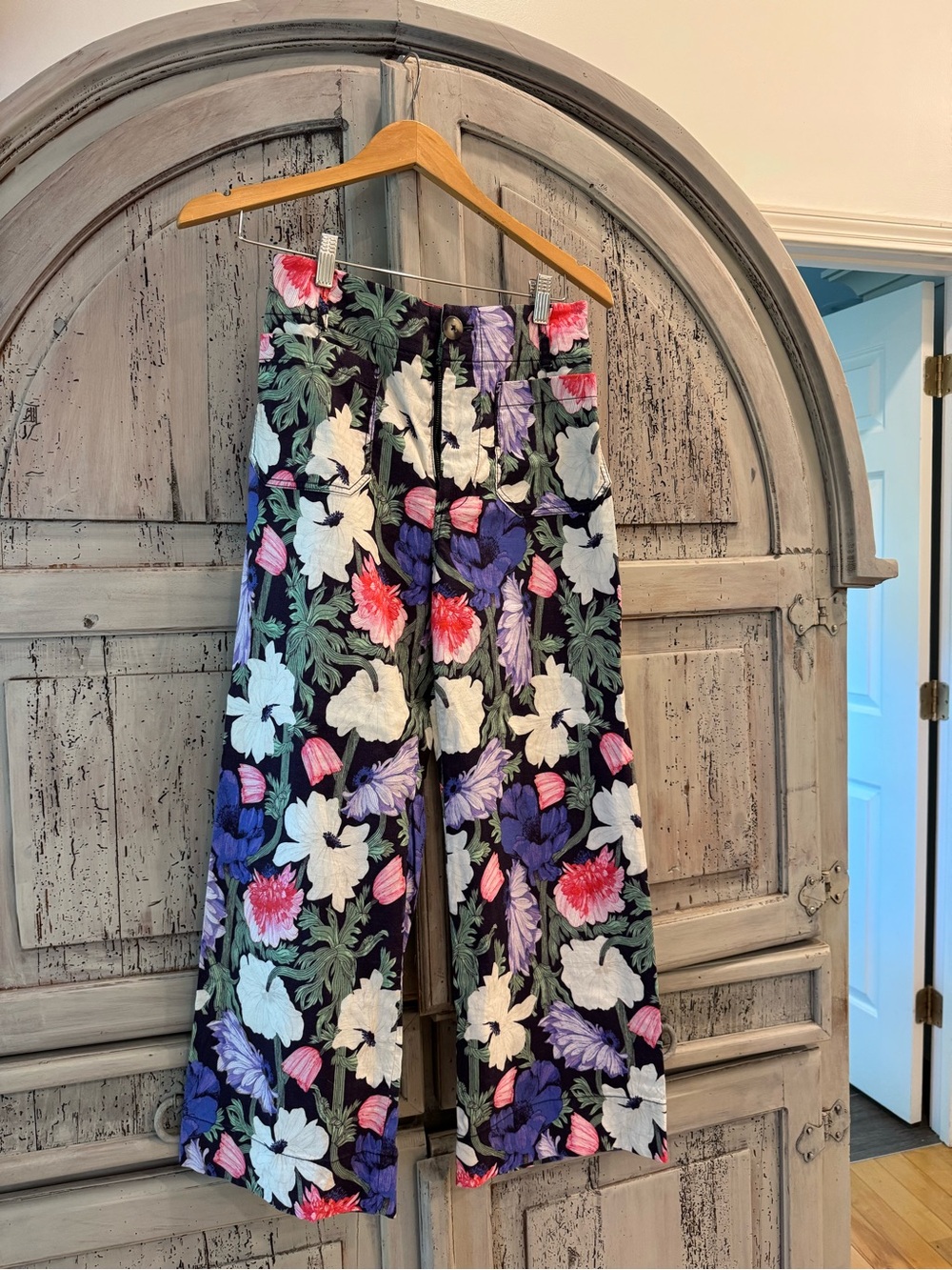 Anthropologie Cecelia Pettersonn Floral Wide-Leg Pants - purple Multi